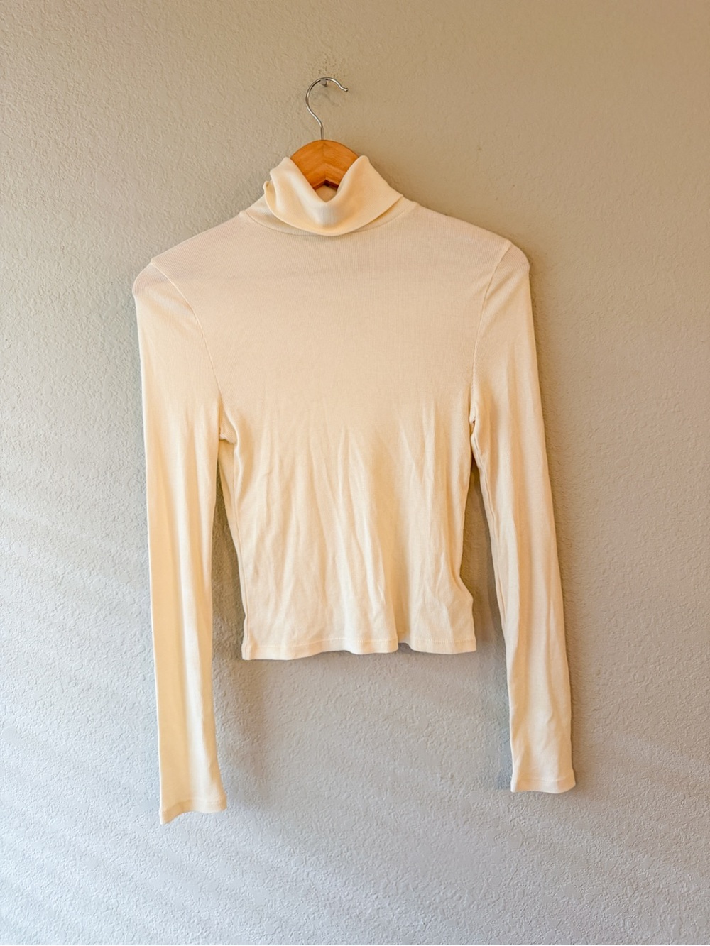 Madewell Cream Turtleneck Long Sleeve Top Medium